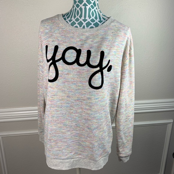 MINKPINK Um Yay Sweatshirt Confetti Gray Medium - Picture 3 of 8